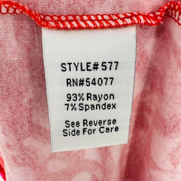 Cabi Pink Red Printed Jitney Sleeveless Smocked Stretch V-neck Maxi Dress Size S - Picture 10 of 11